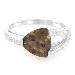 Zilveren ring met een rookkwarts