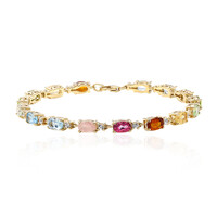 Zilveren armband met Zwitsers-blauwe topaasstenen