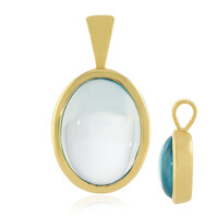 Zilveren hanger met een hemel-blauwe topaas