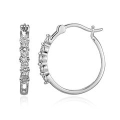 Messing oorbellen met I3 (I) Diamanten (Juwelo Style)