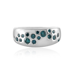 Zilveren ring met I3 Champagne Diamanten