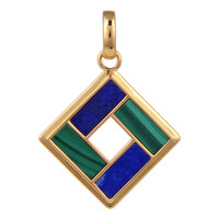 Zilveren hanger met lapis lazulistenen