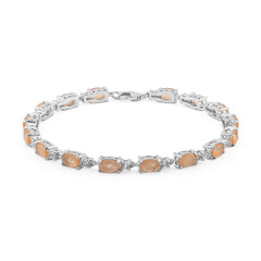 Zilveren armband met Pastelperzik Kwartskristallen