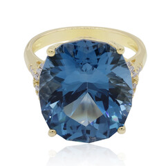 Gouden ring met een Londen-blauwe topaas