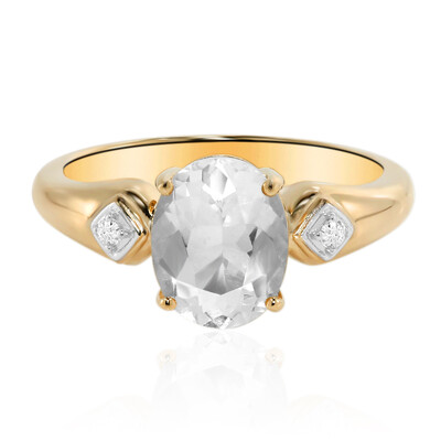 Gouden ring met een Mexicaanse hyaliet opaal