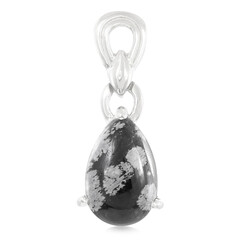Zilveren hanger met een sneeuwvlokken obsidiaan