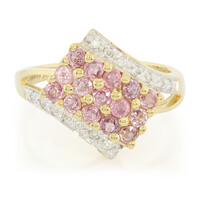 Gouden ring met Onverhitte Padparadscha Saffieren (AMAYANI)