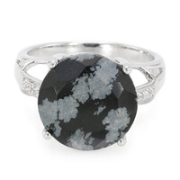 Zilveren ring met een sneeuwvlokken obsidiaan