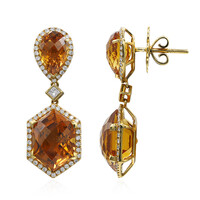Gouden oorbellen met Madeira citrienstenen (Estée Collection)