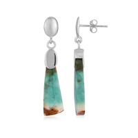 Zilveren oorbellen met Gem silica (Bali Barong)