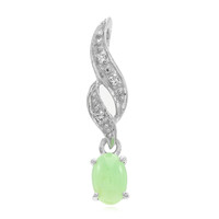 Zilveren hanger met een keizerlijk chrysopraas