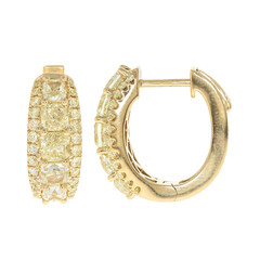 Gouden oorbellen met gele S12 diamanten (CIRARI)