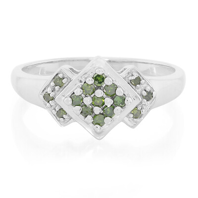 Zilveren ring met Fancy diamanten