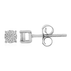 Zilveren oorbellen met I2 (H) Diamanten