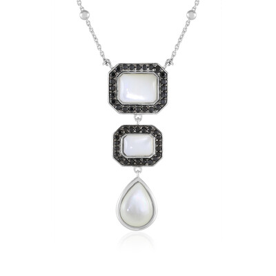 Zilveren halsketting met een parelmoer (Dallas Prince Designs)