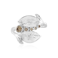 Zilveren ring met een I3 Champagne Diamant (de Melo)