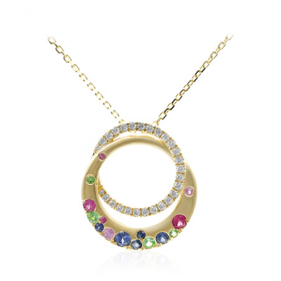 Gouden halsketting met Blauwe Ceylon saffieren (CIRARI)