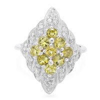 Zilveren ring met koper toermalijnen