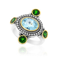 Zilveren ring met een hemel-blauwe topaas