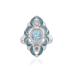 Zilveren ring met een hemel-blauwe topaas (Adela Silber)
