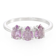 Zilveren ring met Onverhitte Purper Saffieren