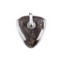 Zilveren hanger met een Versteend hout