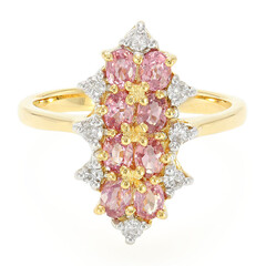 Gouden ring met Onverhitte Padparadscha Saffieren (AMAYANI)
