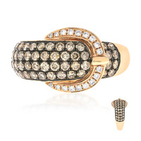 Gouden ring met SI2 Bruine Diamanten