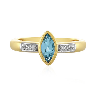 Zilveren ring met een Zwitsers-blauwe topaas