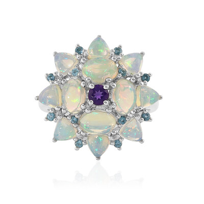 Zilveren ring met Welo-opalen