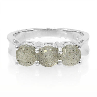 Zilveren ring met spectrolietstenen