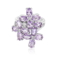 Zilveren ring met amethisten