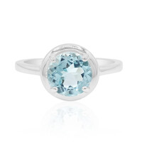 Zilveren ring met een hemel-blauwe topaas