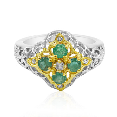 Zilveren ring met Braziliaanse smaragden