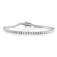 Zilveren armband met witte topaasstenen