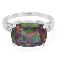 Zilveren ring met een mystieke-topaas