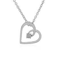 Zilveren halsketting met een I4 (J) Diamant
