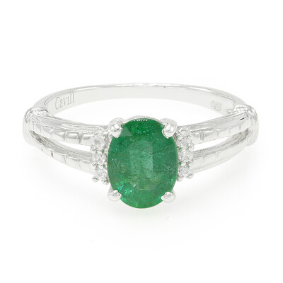 Zilveren ring met een Bahia-smaragd