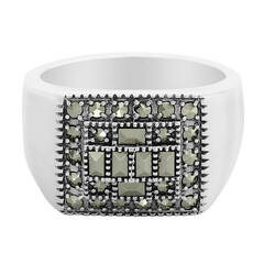 Zilveren ring met marcasieten