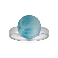 Zilveren ring met een larimar