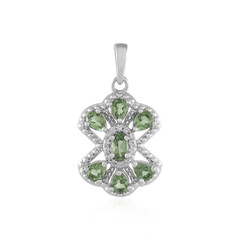 Zilveren hanger met een Groene Apatiet