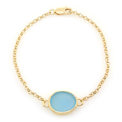 Zilveren armband met een Blauwe chalcedoon