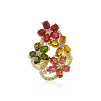 Zilveren ring met toermalijnen