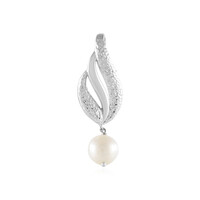 Zilveren hanger met een Witte zoetwater kweekparel