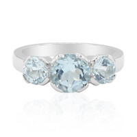 Zilveren ring met een hemel-blauwe topaas