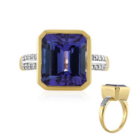 Gouden ring met een AAA tanzaniet (AMAYANI)