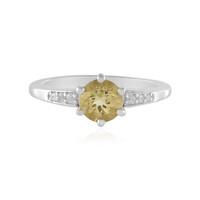 Zilveren ring met een gele beril