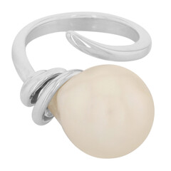 Zilveren ring met een zoetwater kweekparel