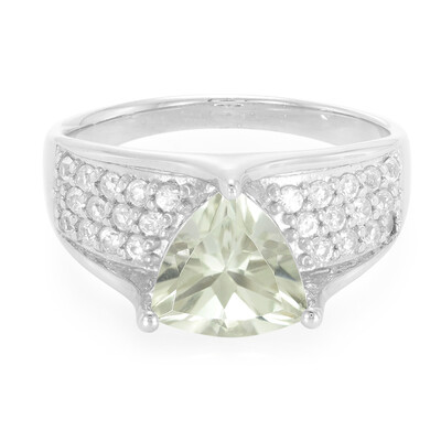 Zilveren ring met een groene amethist