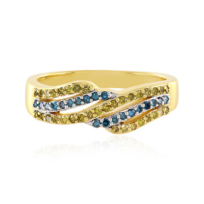 Zilveren ring met PK gele diamanten